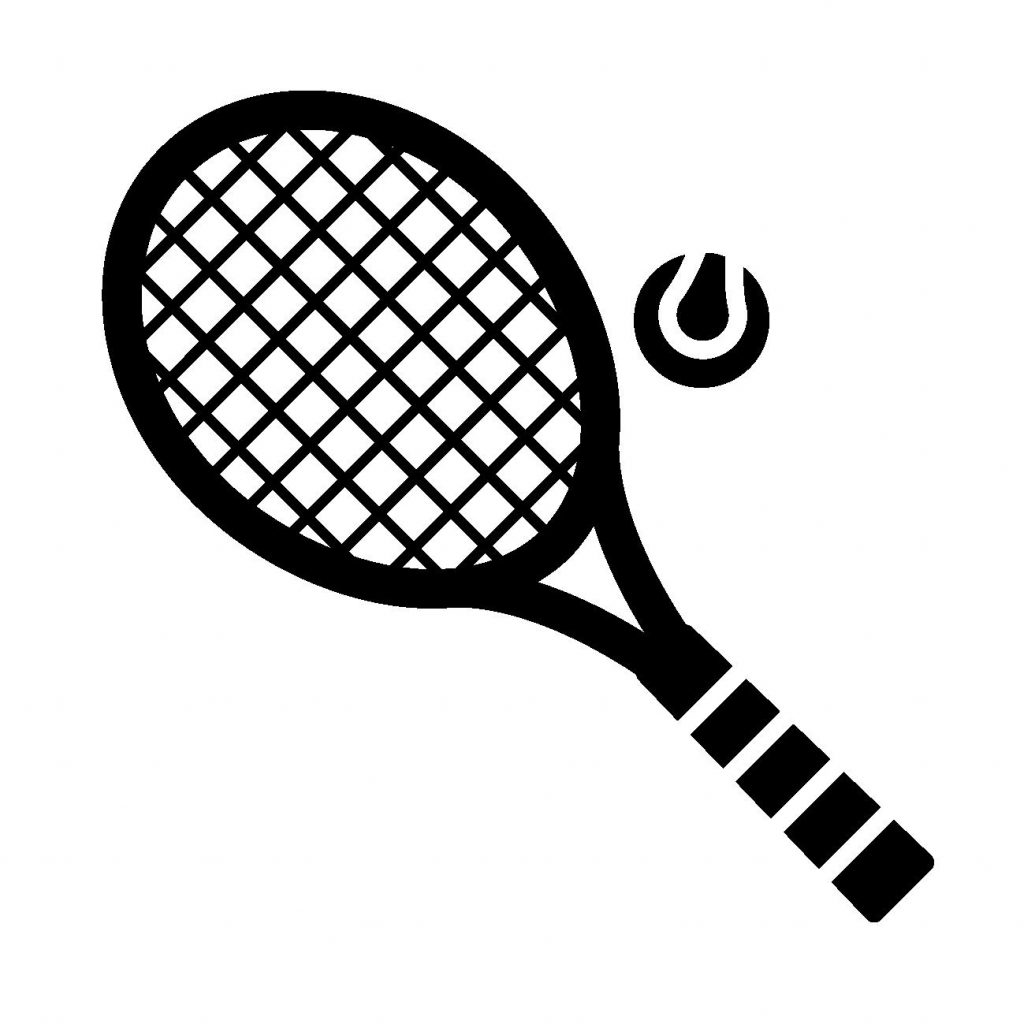 テニスラケットとボールのシルエット